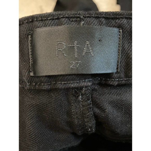 RTA Distressed Bootcut Jeans Black Wash Womens Size 27 - Picture 7 of 9